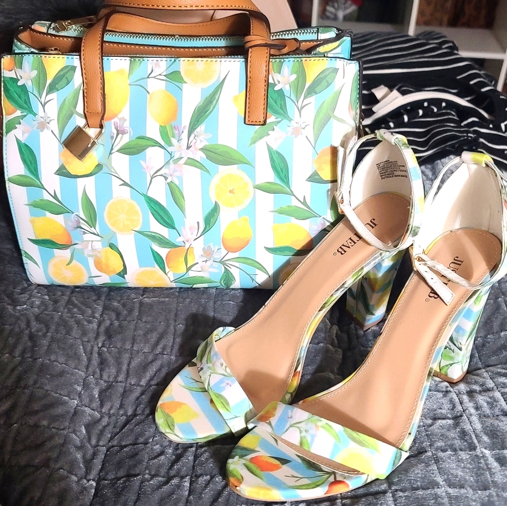Just Fab Heals Size 11 & Handbag Set NWOT - Picture 1 of 9